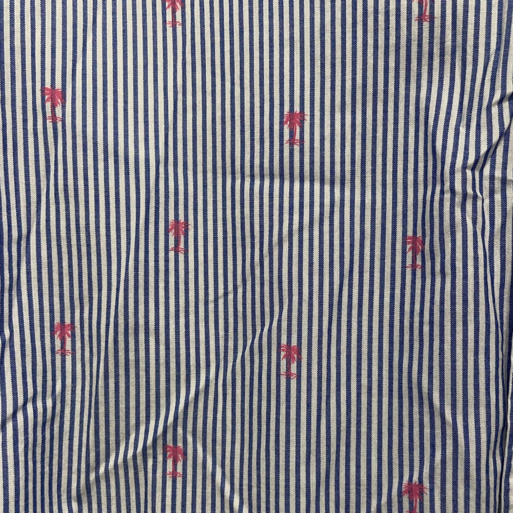 NWT Aeropostale Striped Blue White Striped Shirt with Pink Palm Trees - Picture 5 of 5